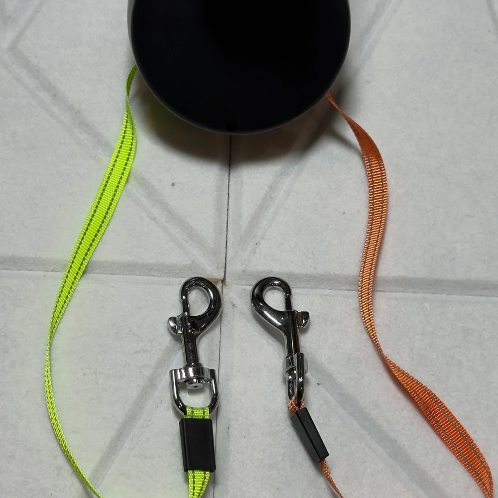 3-in-1 Double Dog Leash Retractable, Tangle-Free with Light & Bag Holder